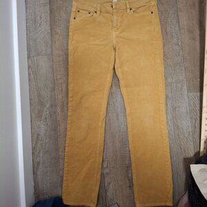 J.Crew Matchstick Corduroy Pants Size 29 Mustard Yellow Womens